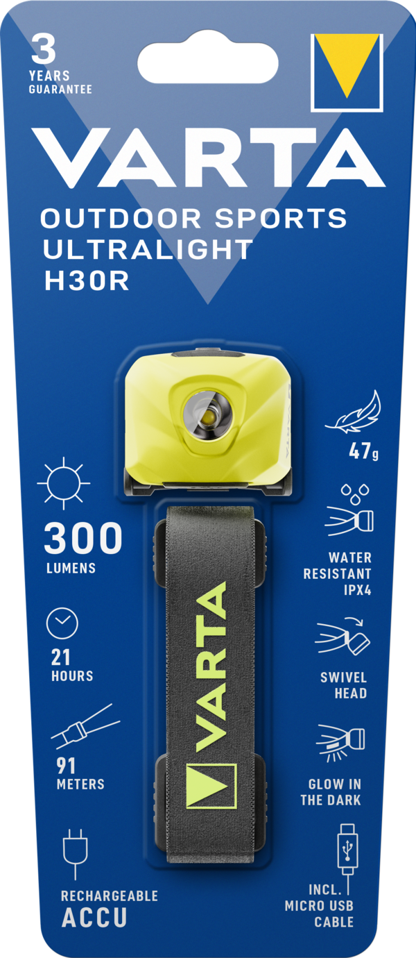 18631201401 Varta  LED Wireless Rechargeable LED Headlamp 300 lm 91 m
