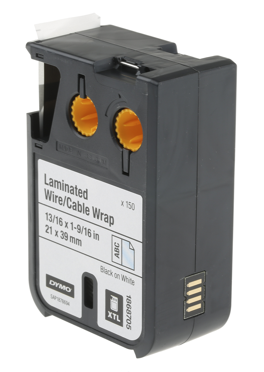 1868705 Dymo XTL Black on White Label Printer Tape, 39 mm Length, 21 mm Width, 5.5 m Label Length