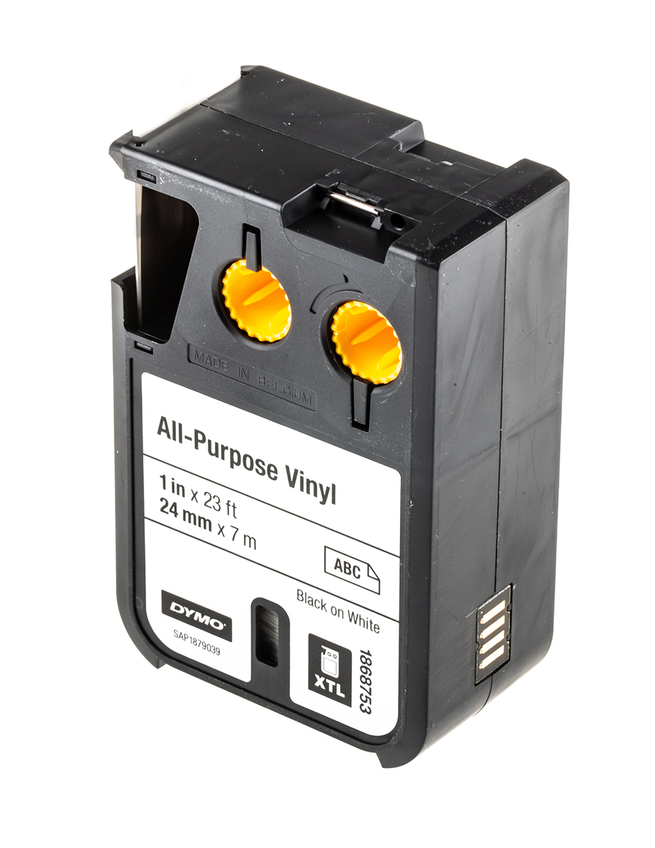 1868753 Dymo XTL Black on White Label Printer Tape, 7 m Length, 24 mm Width, 5.5 m Label Length