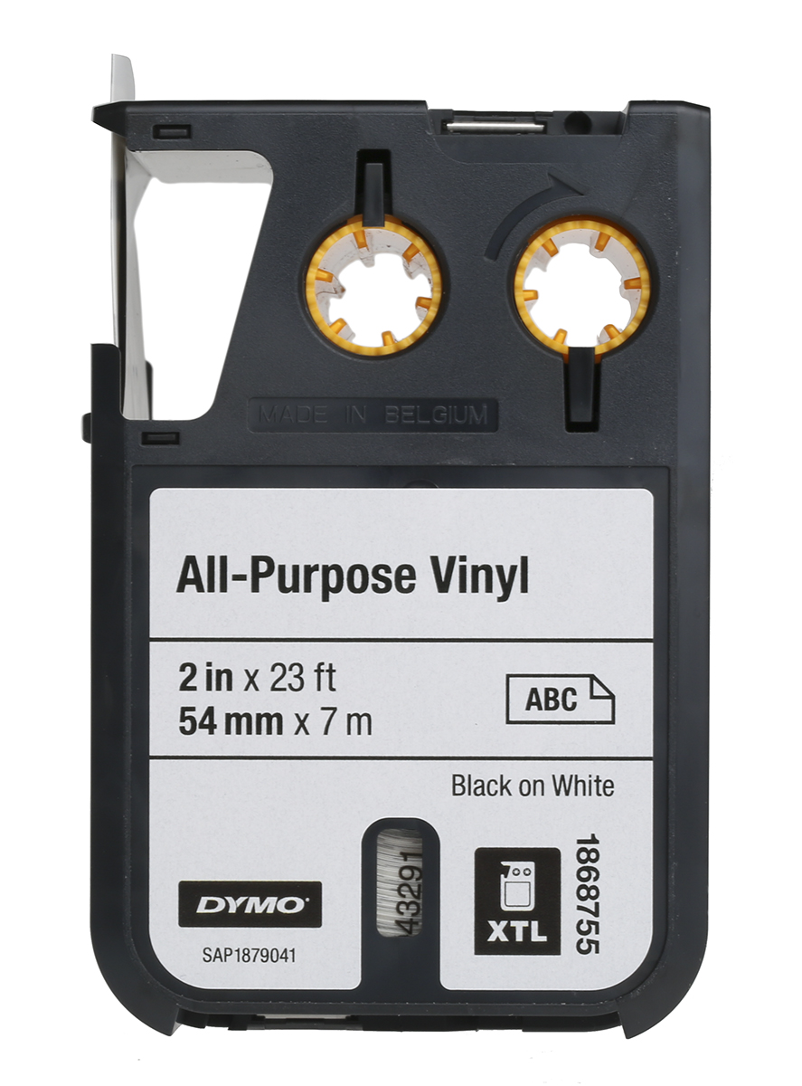 1868755 Dymo XTL Black on White Label Printer Tape, 7 m Length, 54 mm Width, 5.5 m Label Length