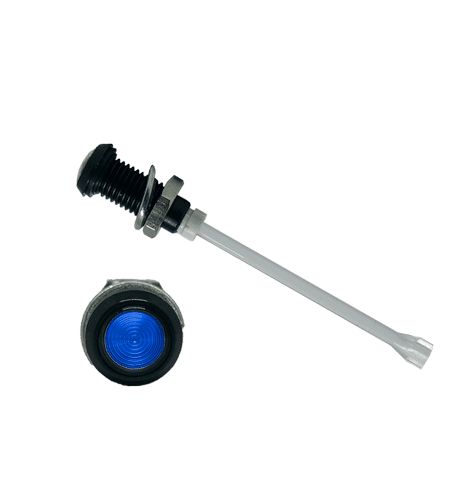 RHD-1910-F6PZB67PR Bivar, Panel Mount Vertical LED Light Pipe, Blue Round Lens