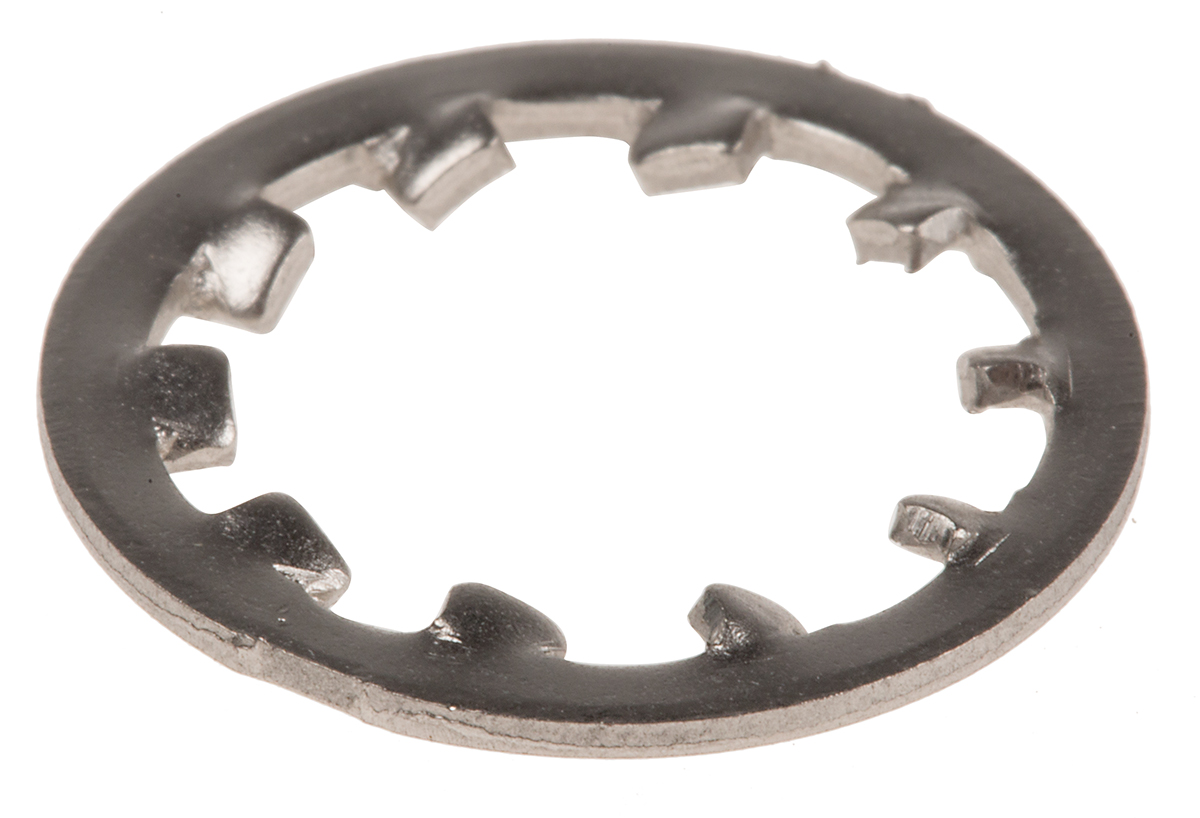 RS PRO Stainless Steel Plain Internal Tooth Shakeproof Washer, M12, DIN 6797J