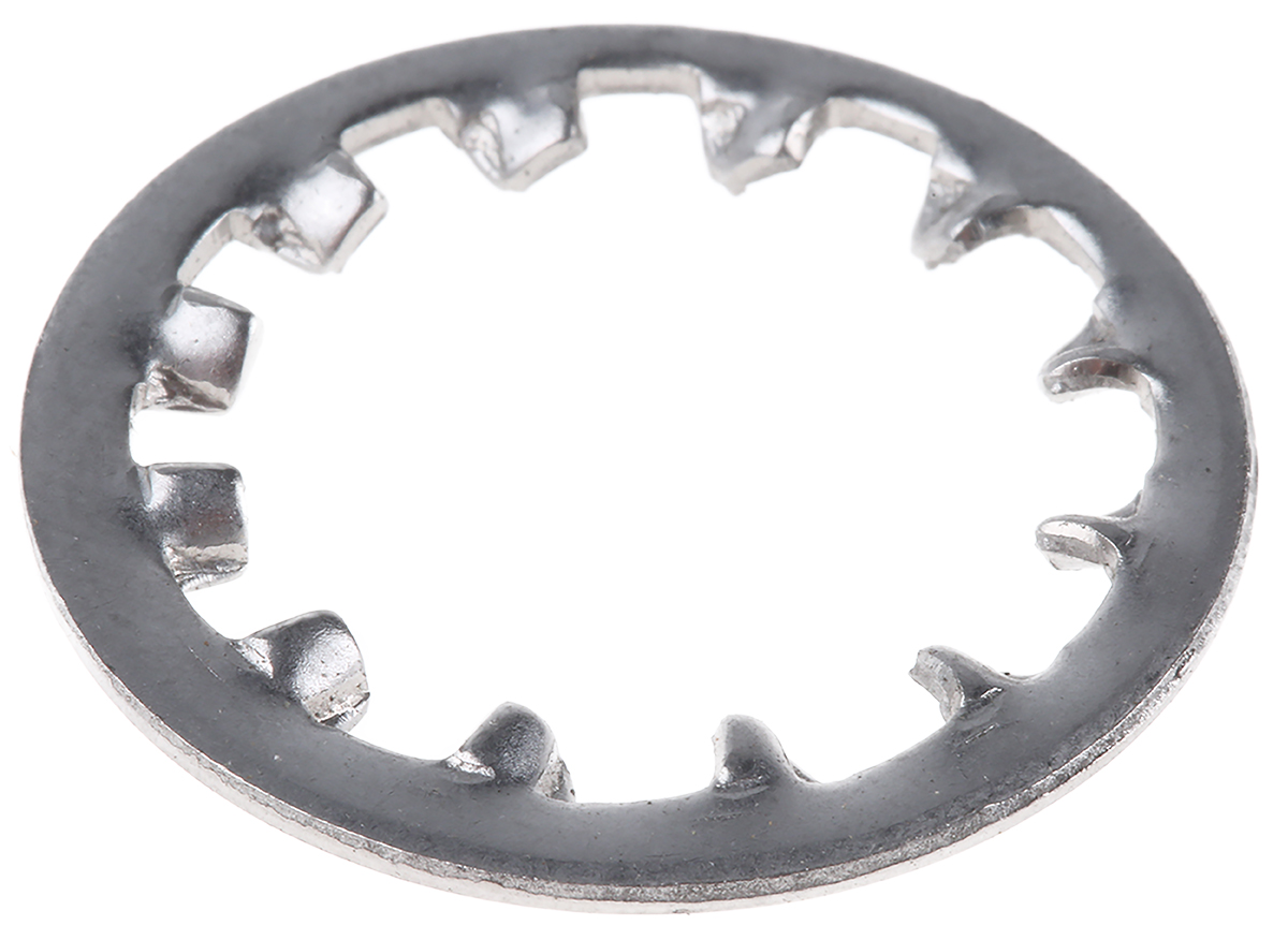 187-0658 RS PRO Stainless Steel Plain Internal Tooth Shakeproof Washer, M12, DIN 6797J