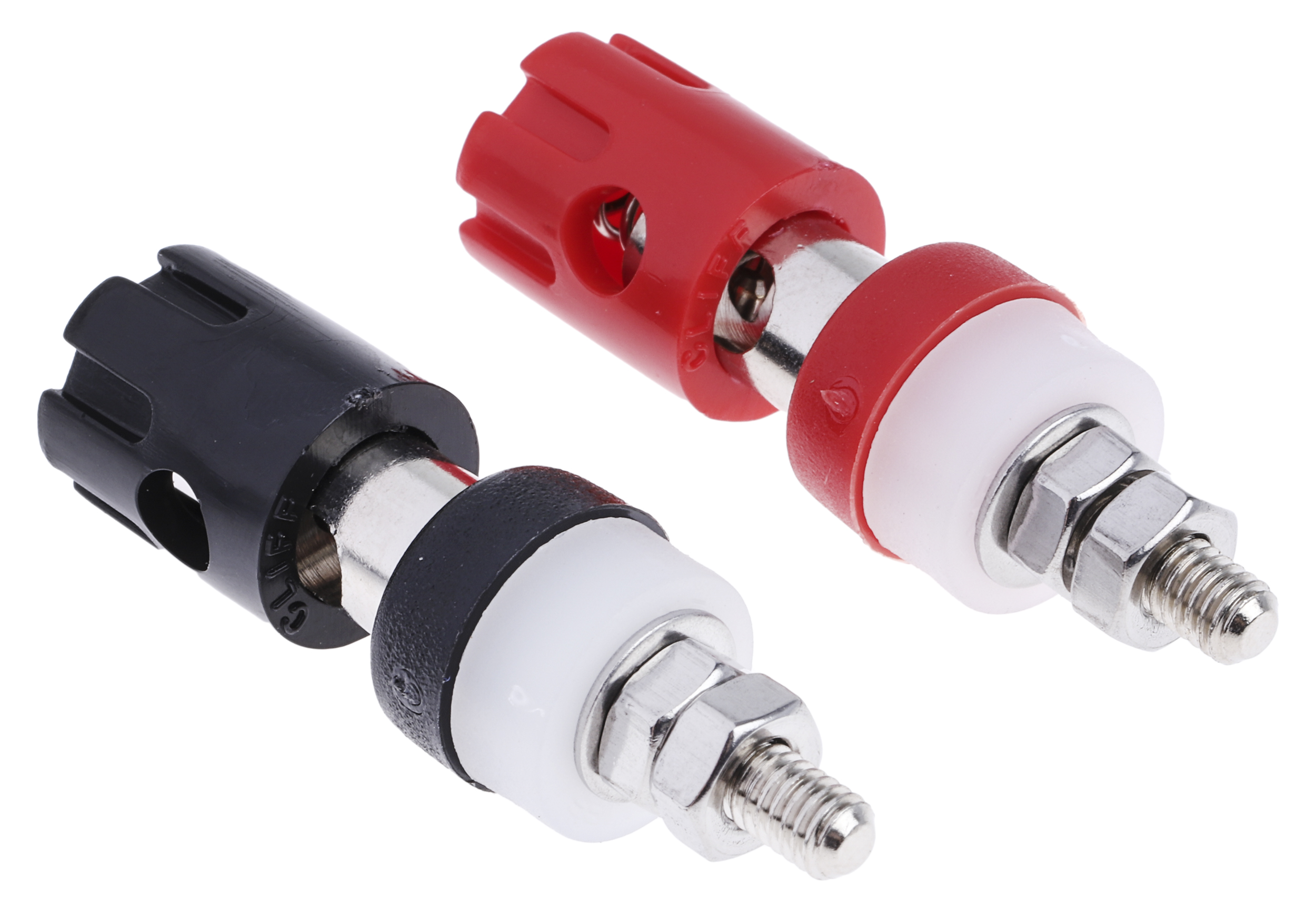 187-3803 RS PRO, Red, Black 15A Binding Post and Gold Plated Plated - 7.2 mm Hole Diameter