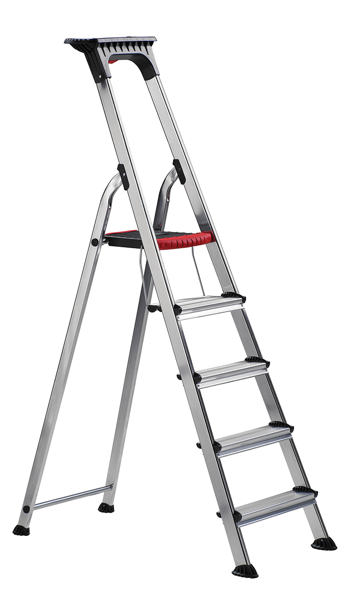 RS PRO Aluminium 5 steps Step Ladder, 1.041m platform height, 1.677 m open length