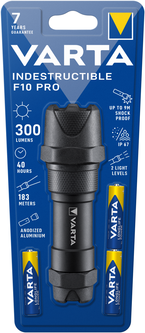18710101421 Varta LED Torch Black 300 lm, 138 mm