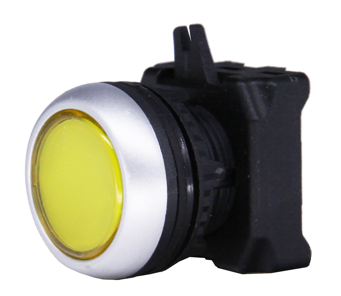 RS PRO RSEG Series Yellow Spring Return Push Button Head, 22 mm Cutout, IP65