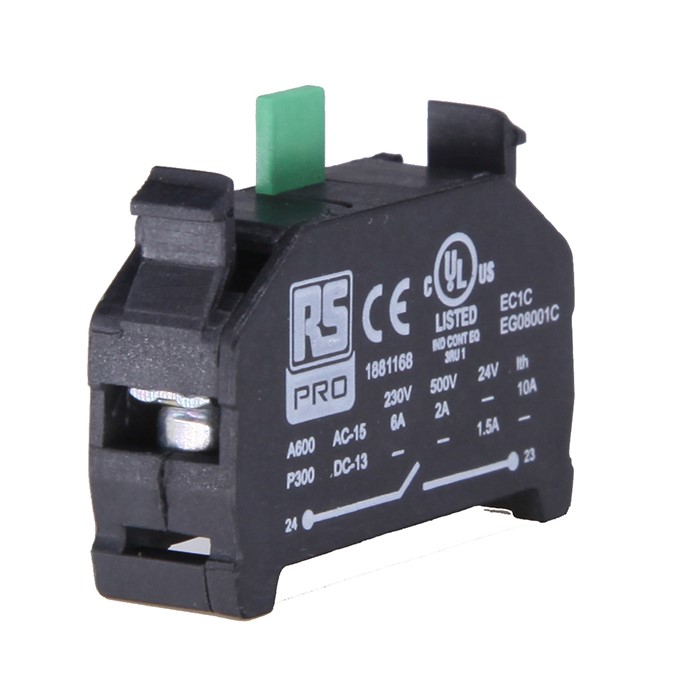 RS PRO for Use with RS PRO Modular Plastic Push Button Series, 1 NO
