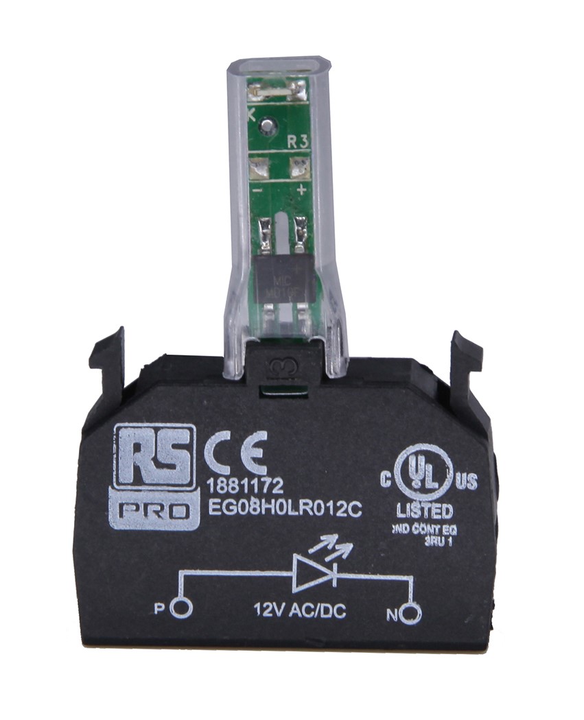 RS PRO Light Block, 12V ac/dc, Red Light