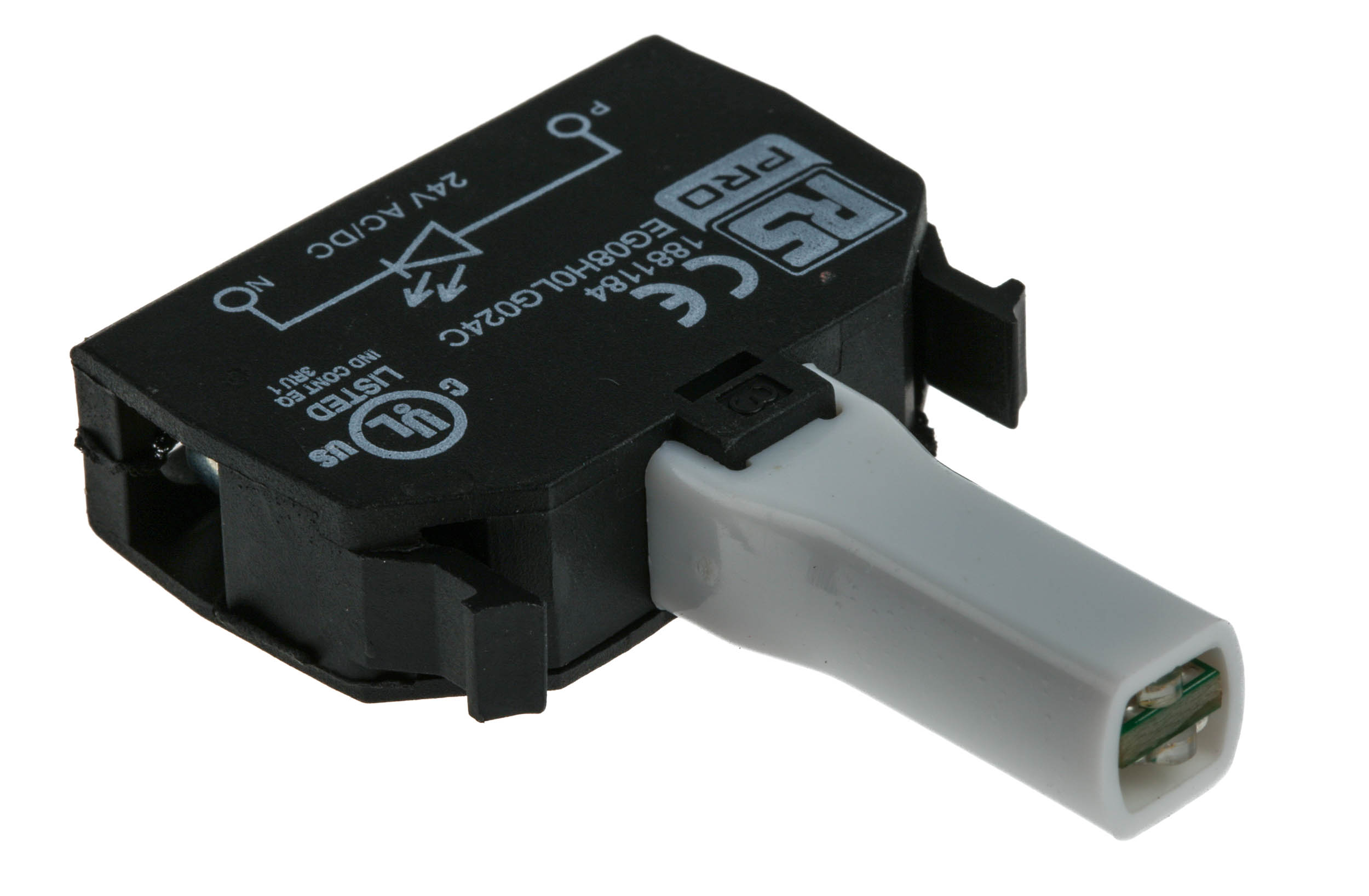 188-1184 RS PRO Light Block, 24V ac/dc, Green Light