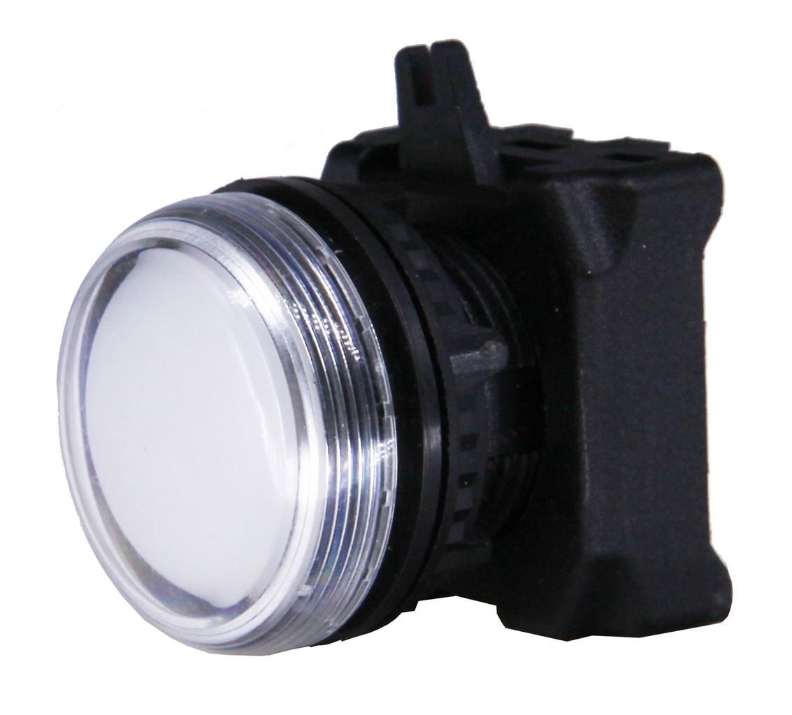 RS PRO White Pilot Light Head, 22.5 mm Cutout