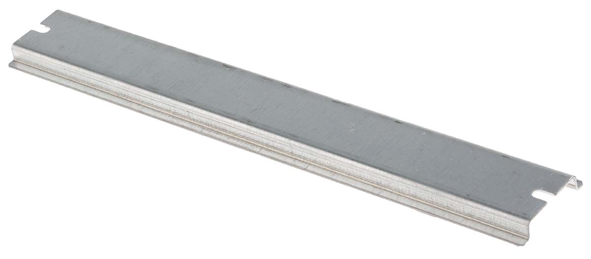 RS PRO Steel Unperforated DIN Rail, 225 mm x 35mm x 7.5 mm
