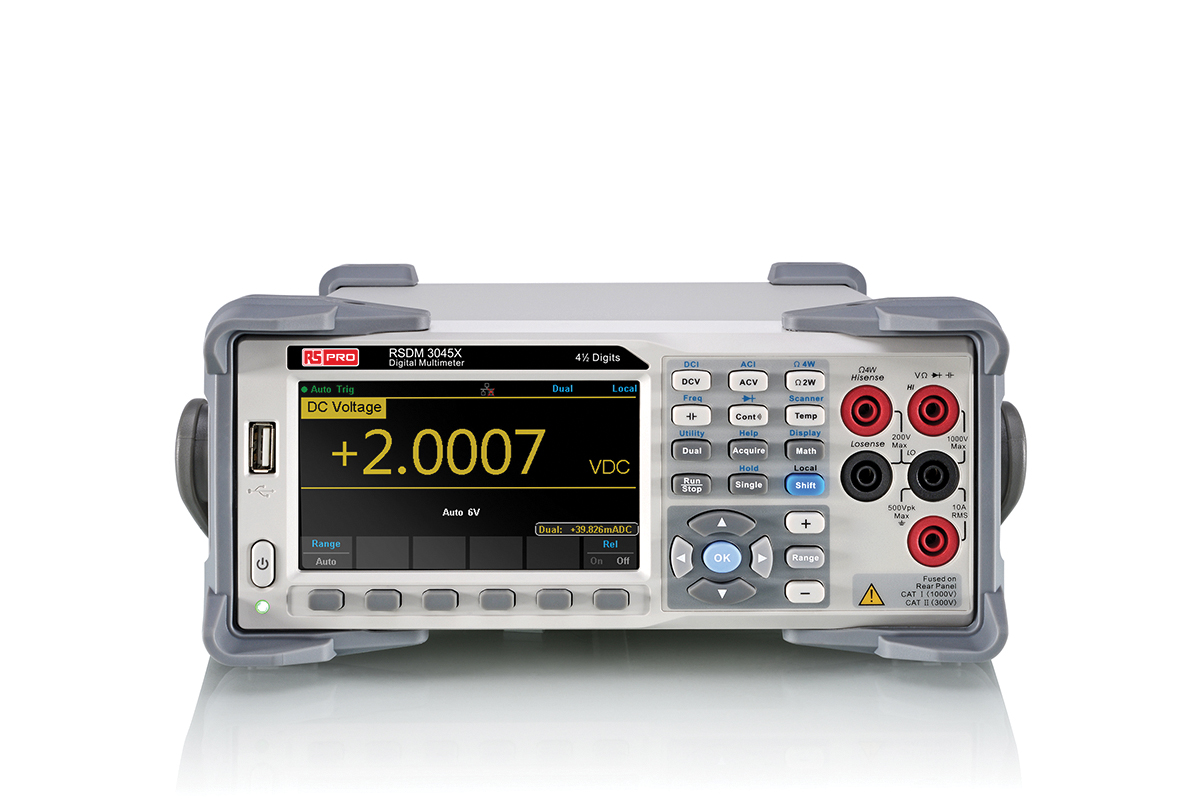 RS PRO RSDM3045X Bench Digital Multimeter True RMS, 10 A ac, 10 A dc, 750 V ac