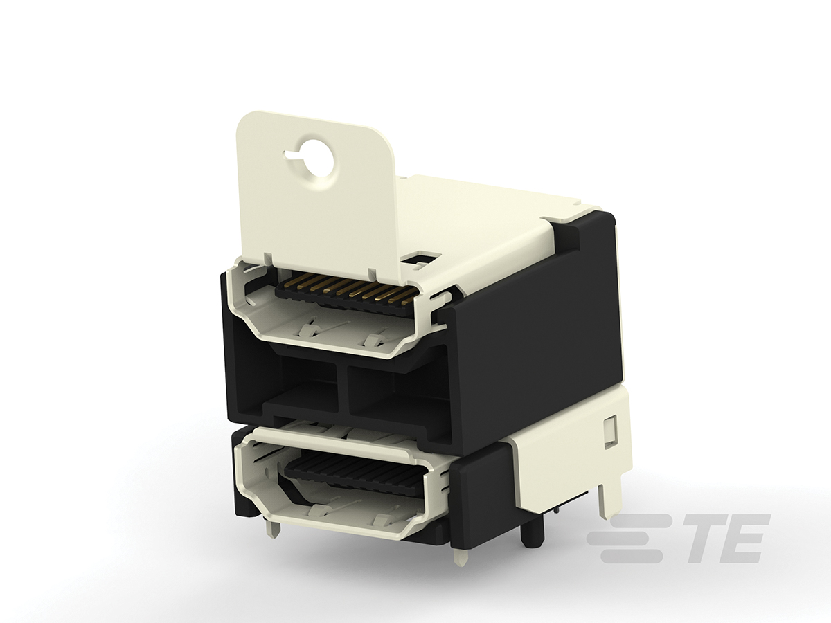 TE Connectivity Standard 38 Way Right Angle Female HDMI Connector 40V