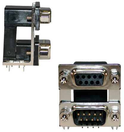 Norcomp 189 9 Right Angle 9 2.769 mm Pitch PCB D-Sub Connector, with 4 to 40 Insert