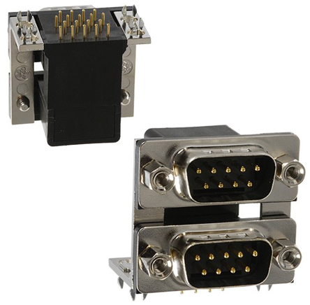 Norcomp 189 9 Right Angle 9 2.769 mm Pitch PCB D-Sub Connector, with 4 to 40 Insert
