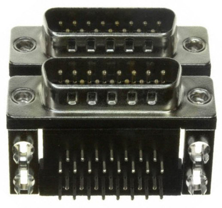Norcomp 189 15 Right Angle 15 2.769 mm Pitch PCB D-Sub Connector, with 4 to 40 Insert