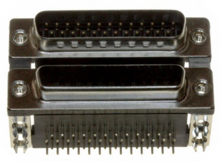 Norcomp 189 25 Right Angle 25 2.769 mm Pitch PCB D-Sub Connector, with 4 to 40 Insert