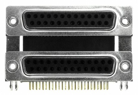 Norcomp 189 25 Right Angle 25 2.769 mm Pitch PCB D-Sub Connector, with 4 to 40 Insert
