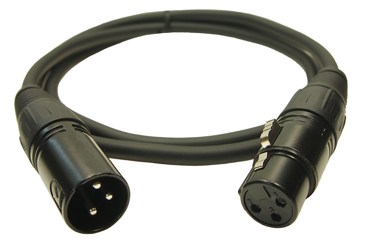RS PRO Male XLR to Female XLR XLR Cable, Black, 1.5 m