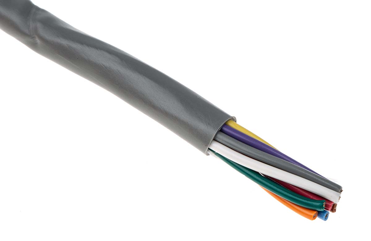 Alpha Wire Alpha Essentials Communication & Control Control Cable, 10 Cores, 0.56mm² 20 AWG, Unscreened, 30 m, Grey