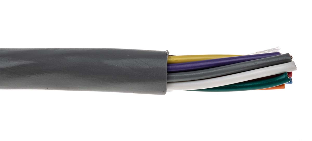 189610c-sl005 Alpha Wire Alpha Essentials Communication & Control Control Cable, 10 Cores, 0.56mm² 20 AWG, Unscreened, 30 m, Grey