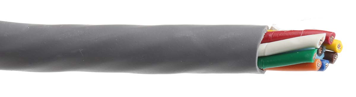 18968c-sl005 Alpha Wire Alpha Essentials Communication & Control Control Cable, 8 Cores, 0.56mm² 20 AWG, Unscreened, 30 m, Grey