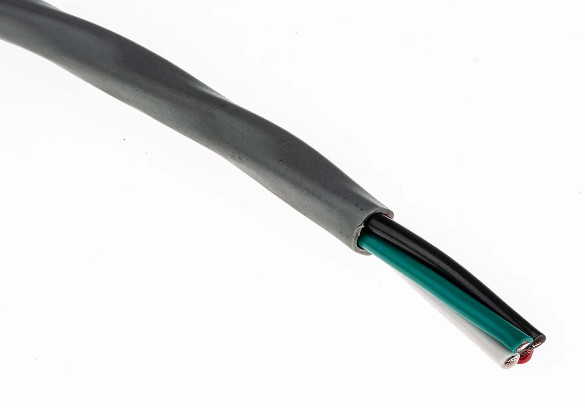 Alpha Wire Alpha Essentials Communication & Control Control Cable, 4 Cores, 0.81mm² 18 AWG, Unscreened, 30 m, Grey