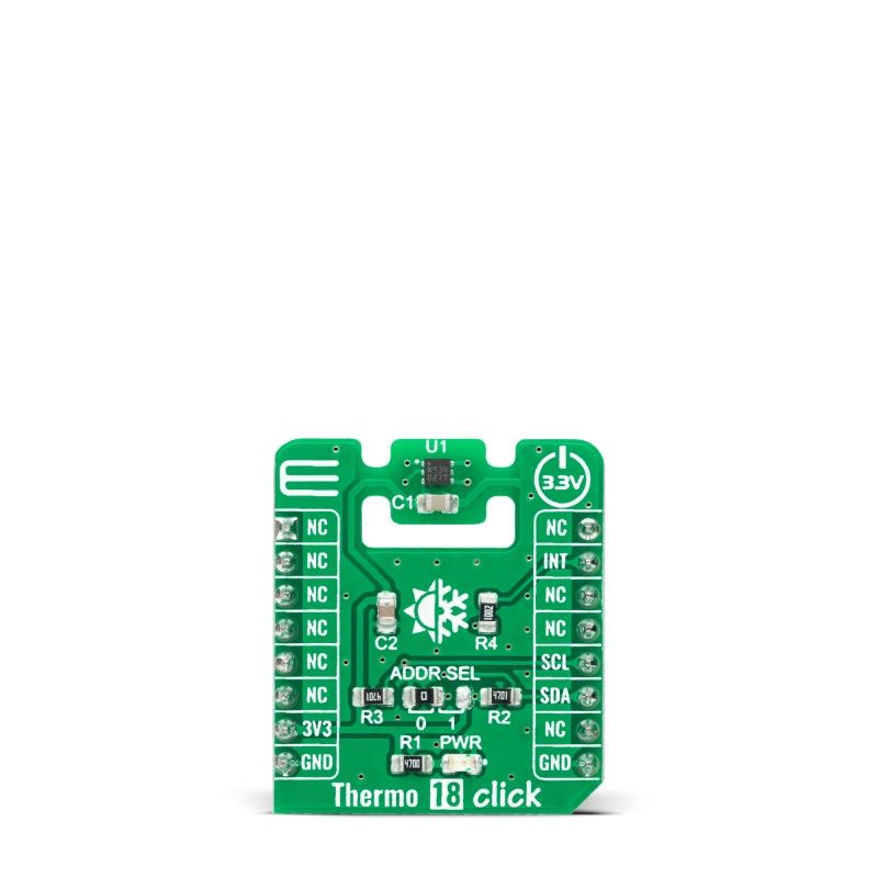 MikroElektronika Thermo 18 Click Temperature Sensor Add On Board for WSEN-TIDS mikroBUS Socket