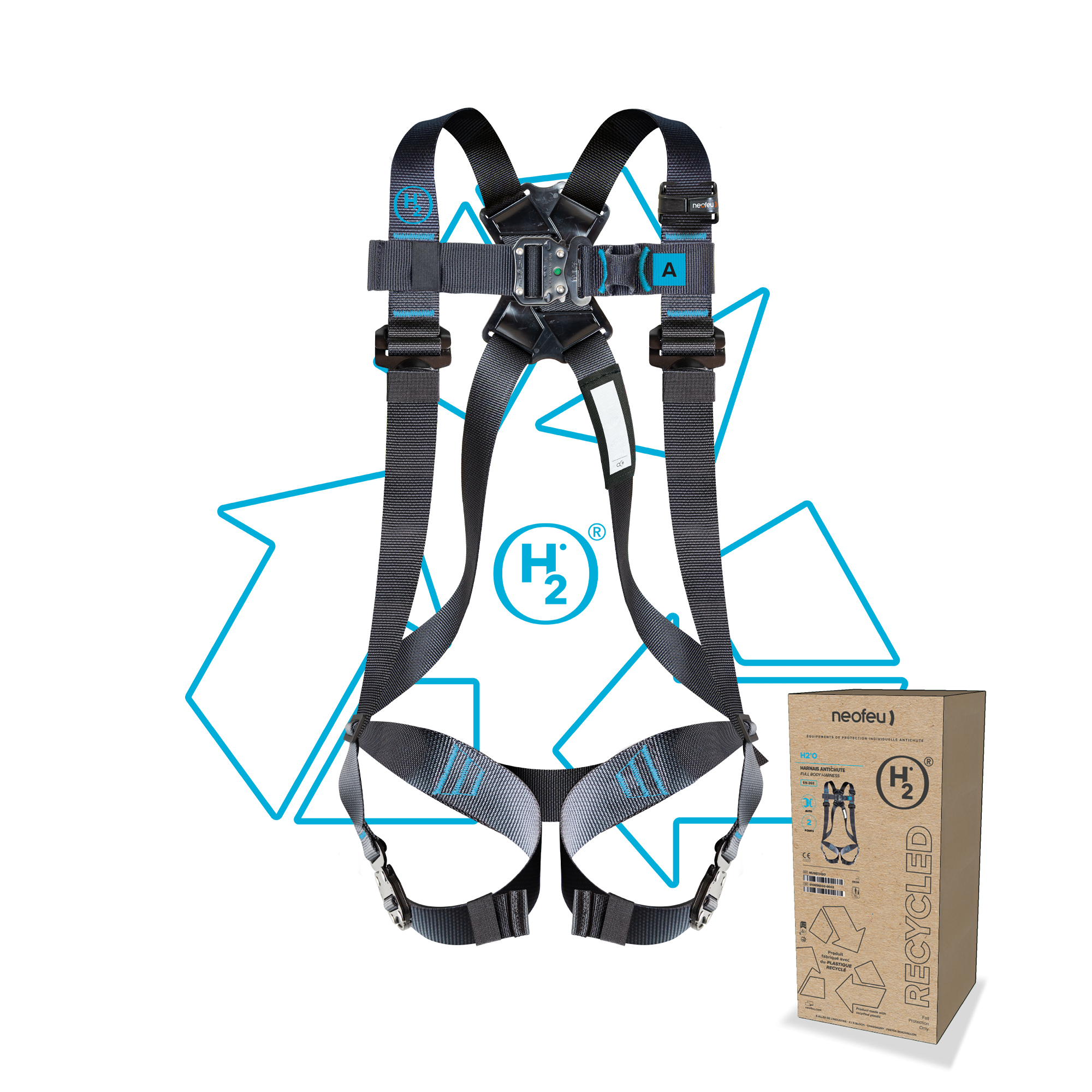 NEOFEU NUS57.H2O.ML Front, Rear Attachment Safety Harness, 140kg Max, M/L