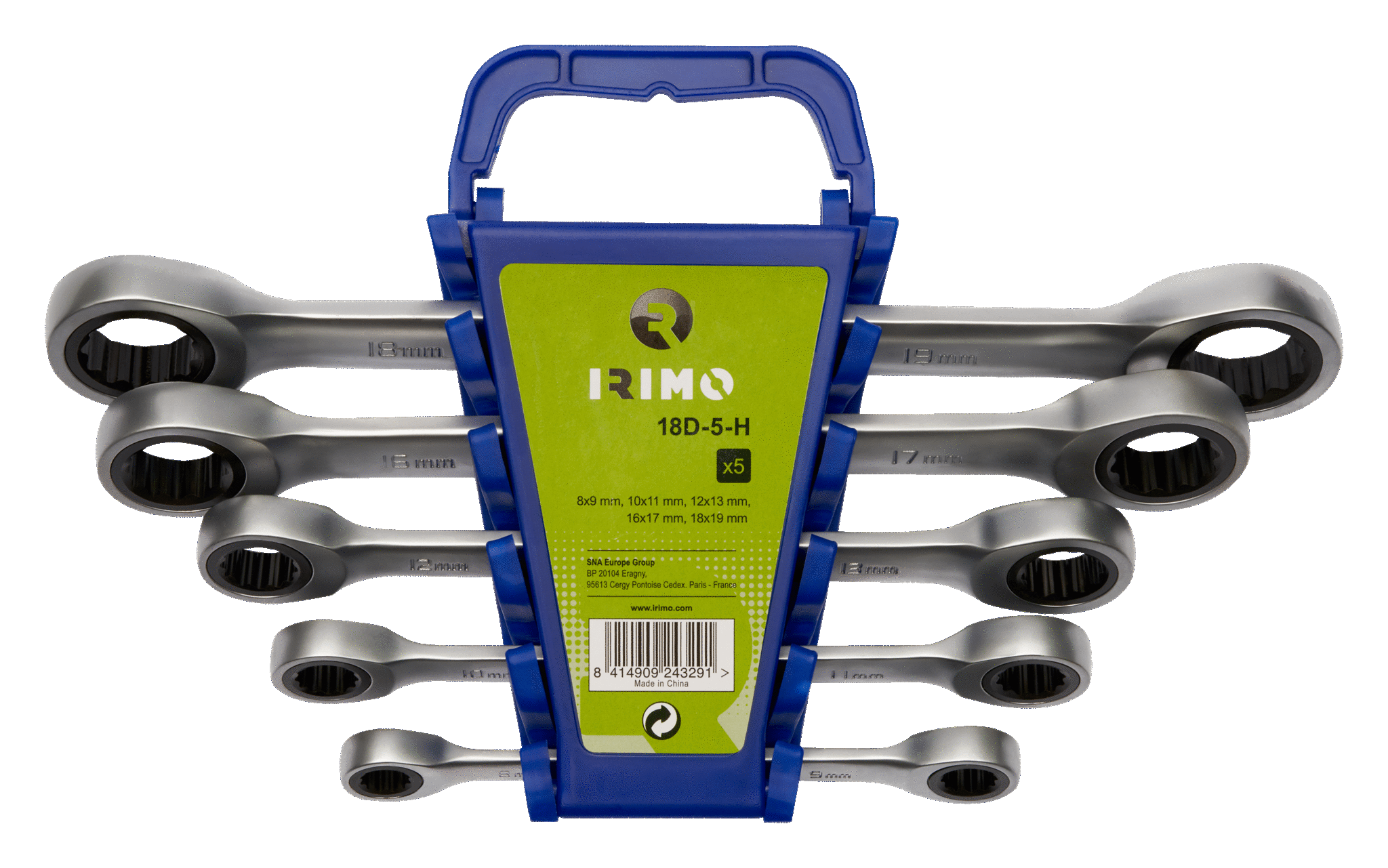 IRIMO 5-Piece Spanner, 8x9 to 18 x 19 mm, Steel Alloy