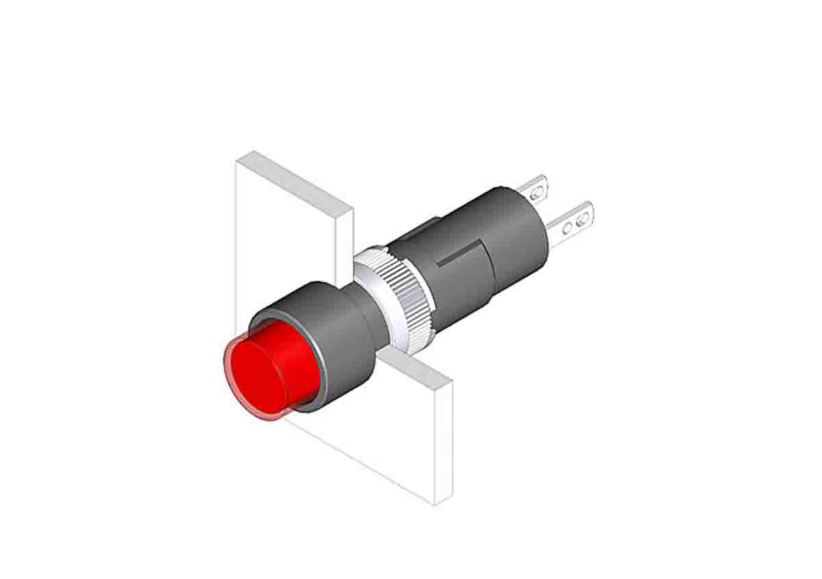EAO, 19 LED Pilot Light, 8 mm Cutout, IP40, Round, 48V