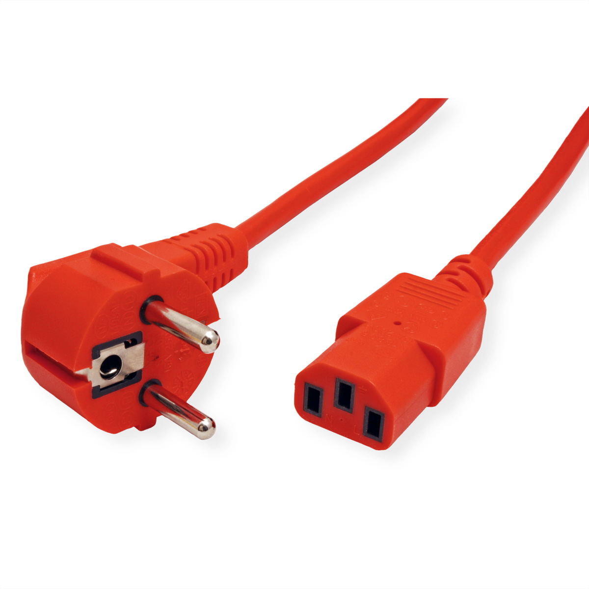Roline Straight to Straight Power Cable, 1.8 m Red