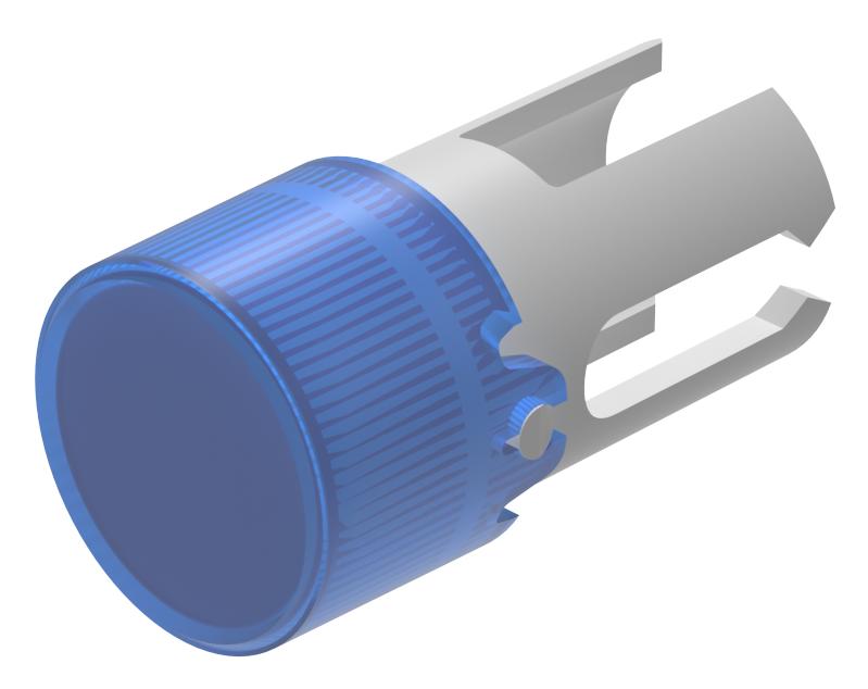 EAO Blue Round Push Button Lens for Use with Push Button