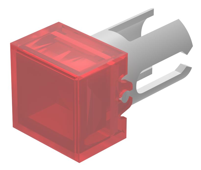 EAO Red Square Push Button Lens for Use with Push Button