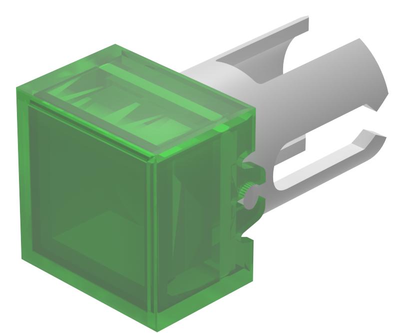 EAO Green Square Push Button Lens for Use with Push Button