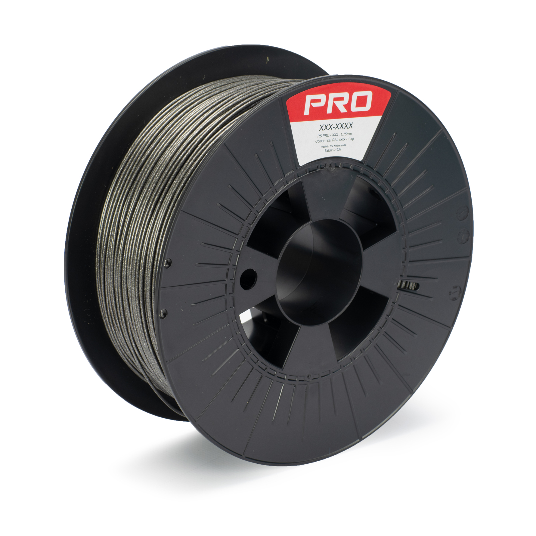 RS PRO 1.75 mm Black CARBON-P 3D Printer Filament, 1 kg