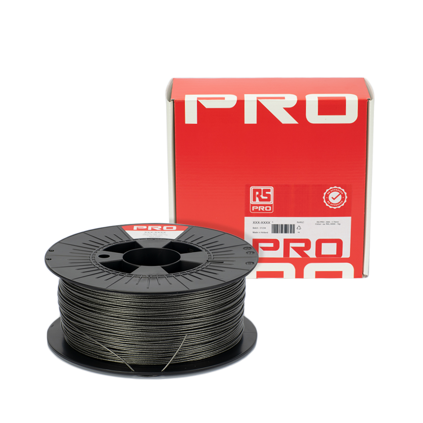 190-1952 RS PRO 1.75 mm Black CARBON-P 3D Printer Filament, 1 kg