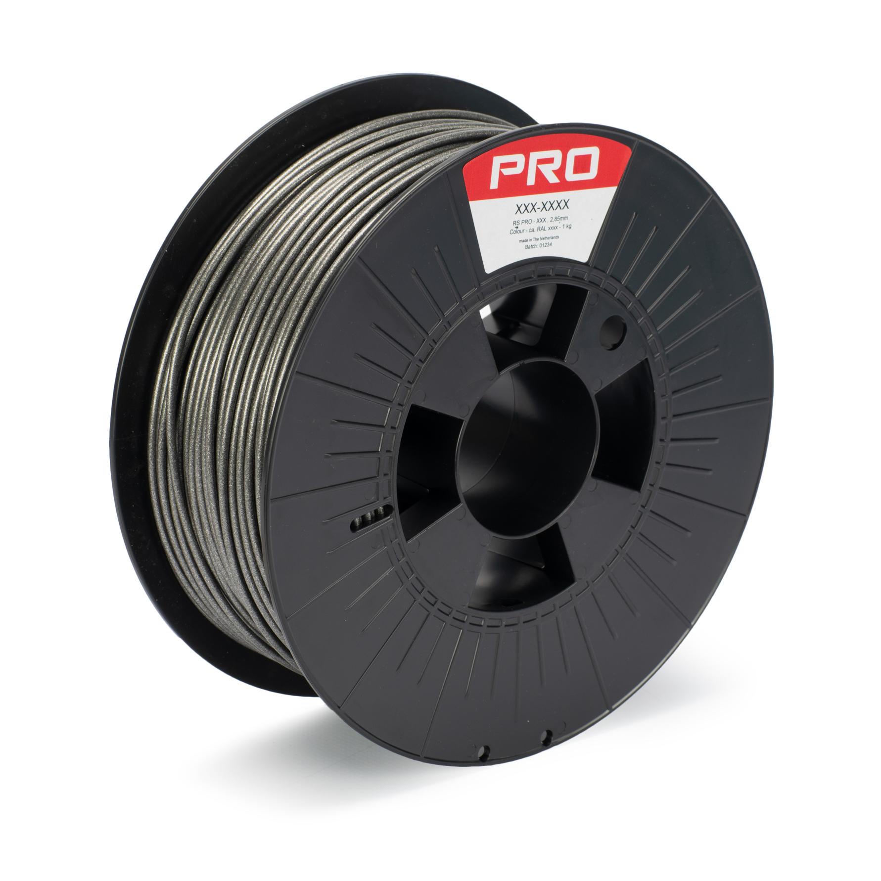 RS PRO 2.85 mm Black CARBON-P 3D Printer Filament, 1 kg