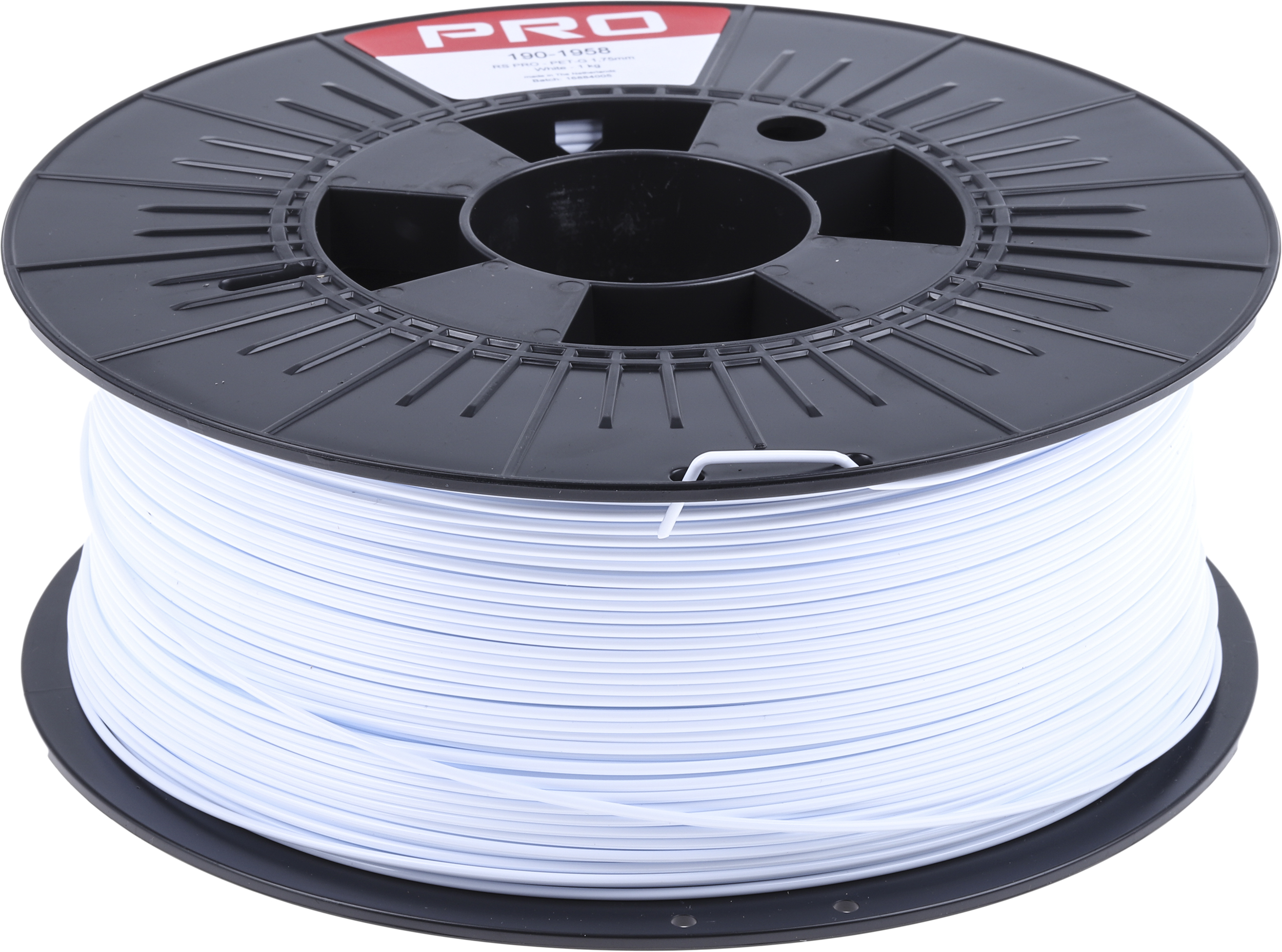 190-1958 RS PRO 1.75 mm White PET-G 3D Printer Filament, 1 kg