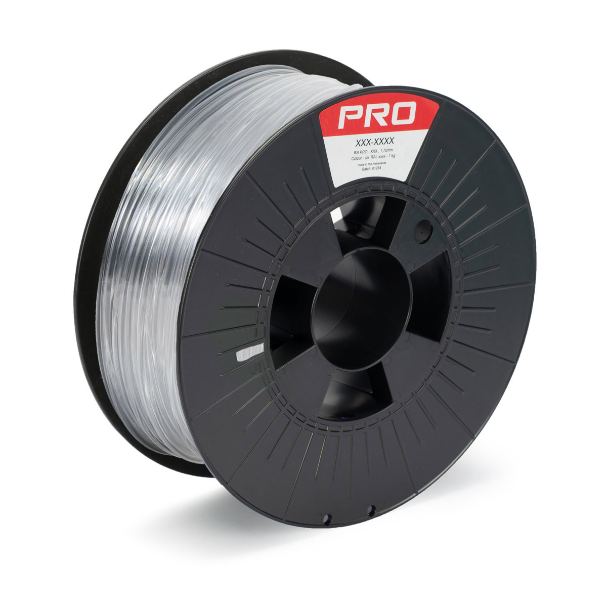 RS PRO 2.85 mm Clear PET-G 3D Printer Filament, 1 kg