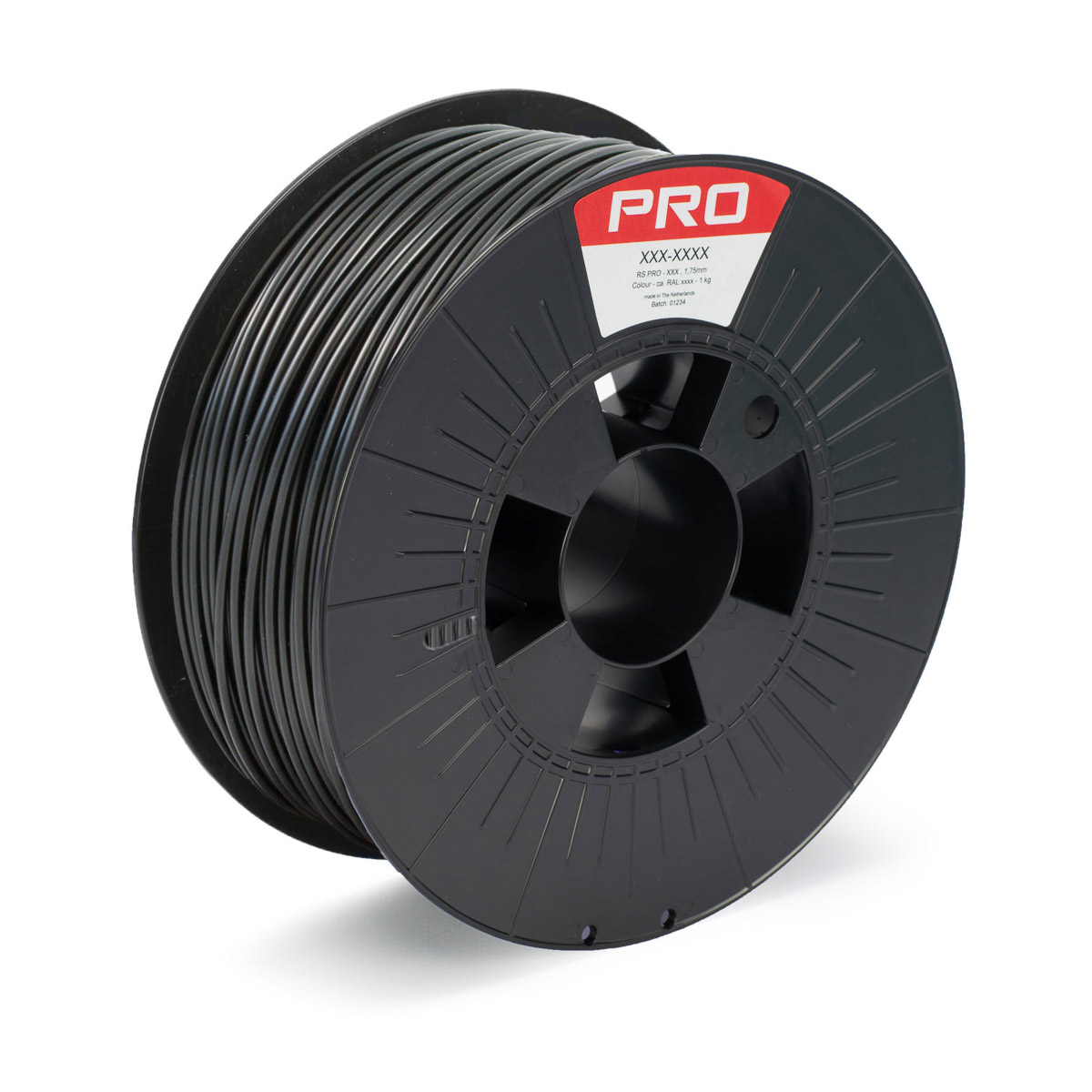 RS PRO 2.85 mm Translucent Black PET-G 3D Printer Filament, 1 kg