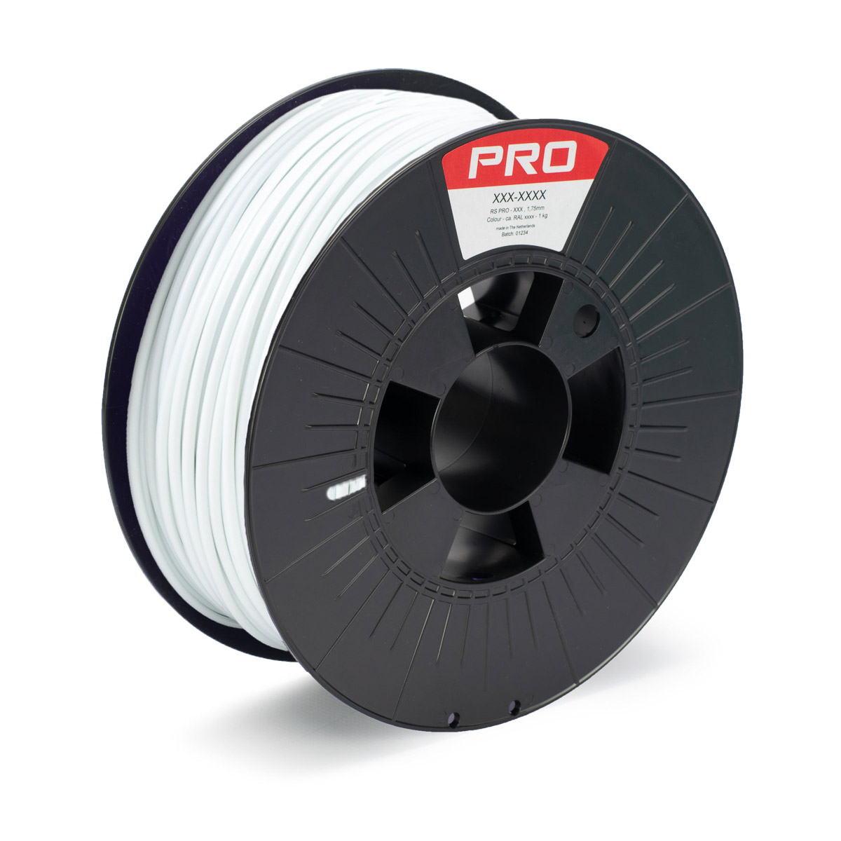 RS PRO 2.85 mm White PET-G 3D Printer Filament, 1 kg