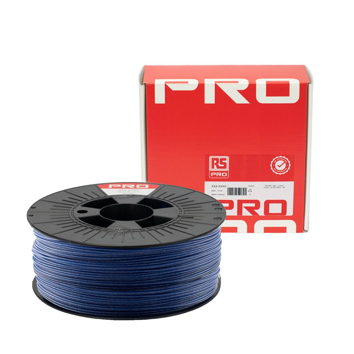 190-1963 RS PRO 1.75 mm Blue PLA 3D Printer Filament, 1 kg