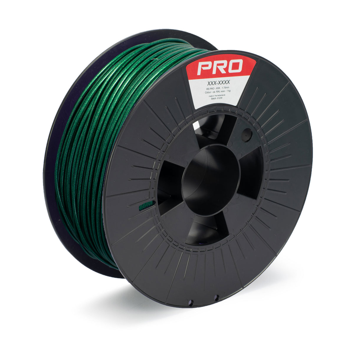 RS PRO 2.85 mm Green PLA 3D Printer Filament, 1 kg