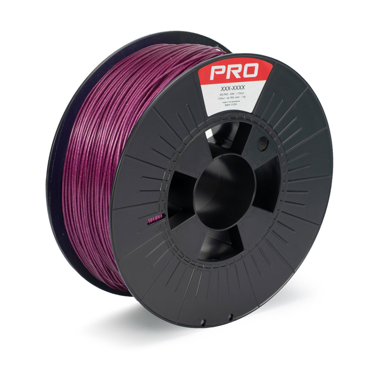 RS PRO 1.75 mm Purple PLA 3D Printer Filament, 1 kg