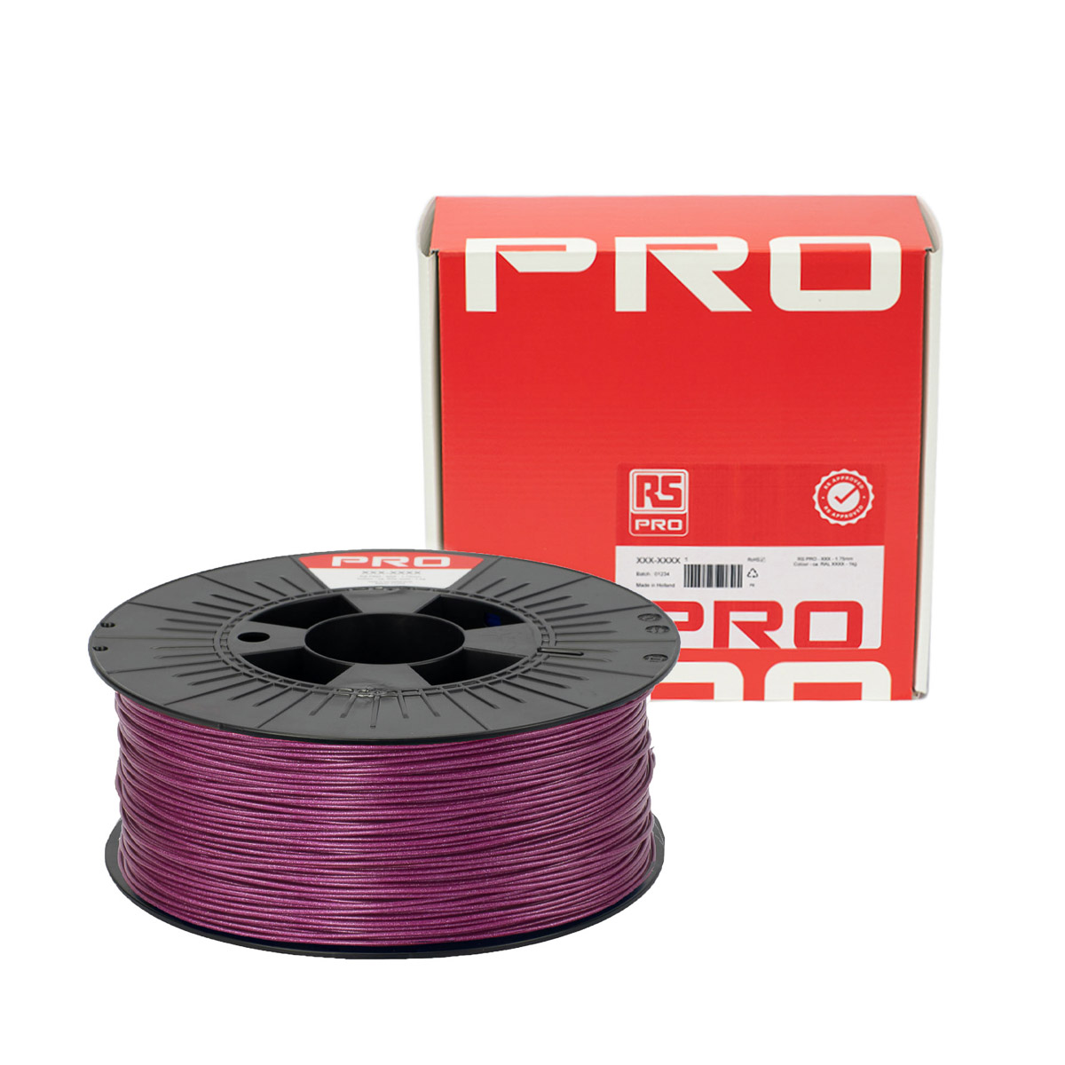 190-1971 RS PRO 1.75 mm Purple PLA 3D Printer Filament, 1 kg