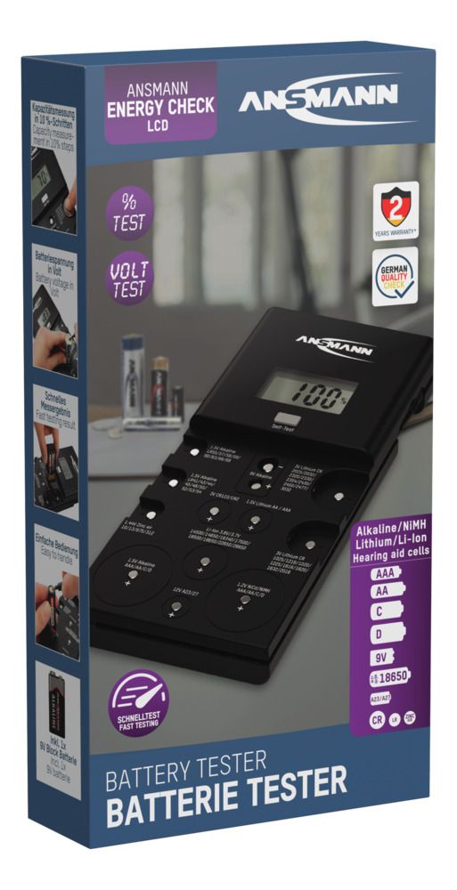 1900-0100-520 Ansmann  Battery Tester Energy Check LCD