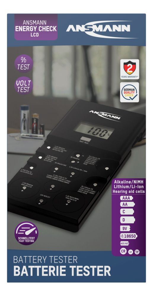 1900-0100-520 Ansmann  Battery Tester Energy Check LCD
