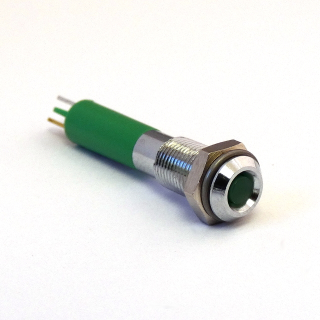 CML Innovative Technologies LED Flat Panel Indicator, Green Panel Mount Indicator, Tab Termination 12V 20 mA, IP40, 6 mm